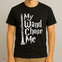 My Wand Chose Me Clarinet Player Clarinetist Music Lover T-Shirt thumb 3
