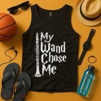 My Wand Chose Me Clarinet Player Clarinetist Music Lover Tank Top thumb 4