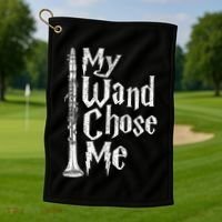 My Wand Chose Me Clarinet Player Clarinetist Music Lover Golf Towel thumb 1