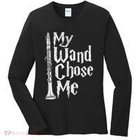 My Wand Chose Me Clarinet Player Clarinetist Music Lover Women's Long Sleeve Shirt thumb 0