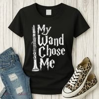 My Wand Chose Me Clarinet Player Clarinetist Music Lover Women's T-Shirt thumb 3