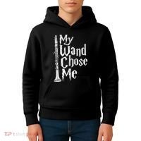 My Wand Chose Me Clarinet Player Clarinetist Music Lover Kids Hoodie thumb 4