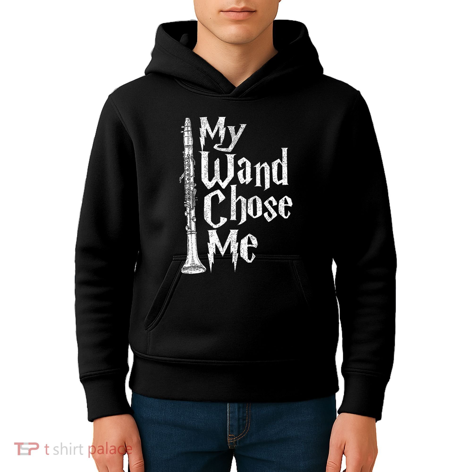My Wand Chose Me Clarinet Player Clarinetist Music Lover Kids Hoodie