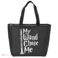 My Wand Chose Me Clarinet Player Clarinetist Music Lover Tote Bag thumb 0