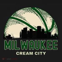 Milwaukee Wisconsin Cream City Skyline Retro Basketball Women's Hoodie thumb 2