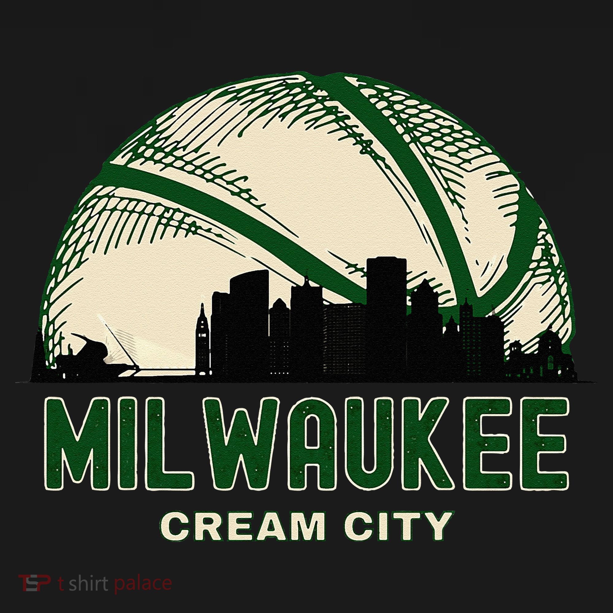 Milwaukee Wisconsin Cream City Skyline Retro Basketball Women's Hoodie