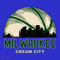Milwaukee Wisconsin Cream City Skyline Retro Basketball T-Shirt thumb 7