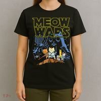 Meow Wars Cat Gifts For Cat Lovers Cat Stuff Hemed Gifts T-Shirt thumb 4