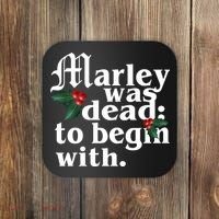 Marley Was Dead To Begin With Mistletoe Christmas Coaster thumb 0