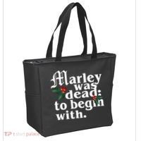 Marley Was Dead To Begin With Mistletoe Christmas Tote Bag thumb 2