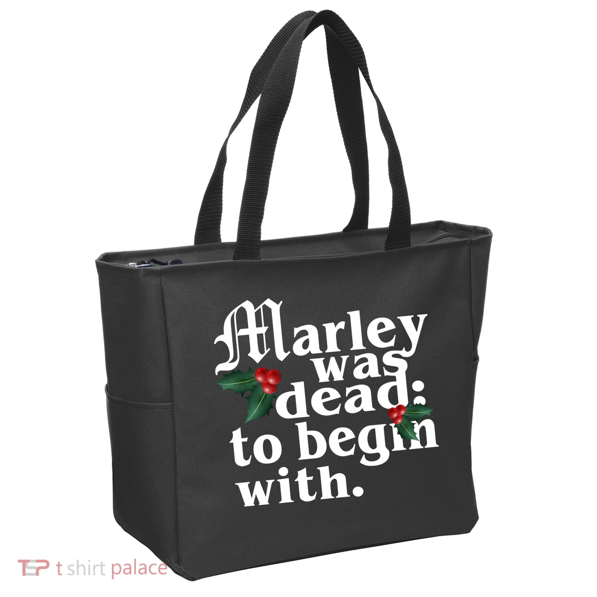 Marley Was Dead To Begin With Mistletoe Christmas Tote Bag