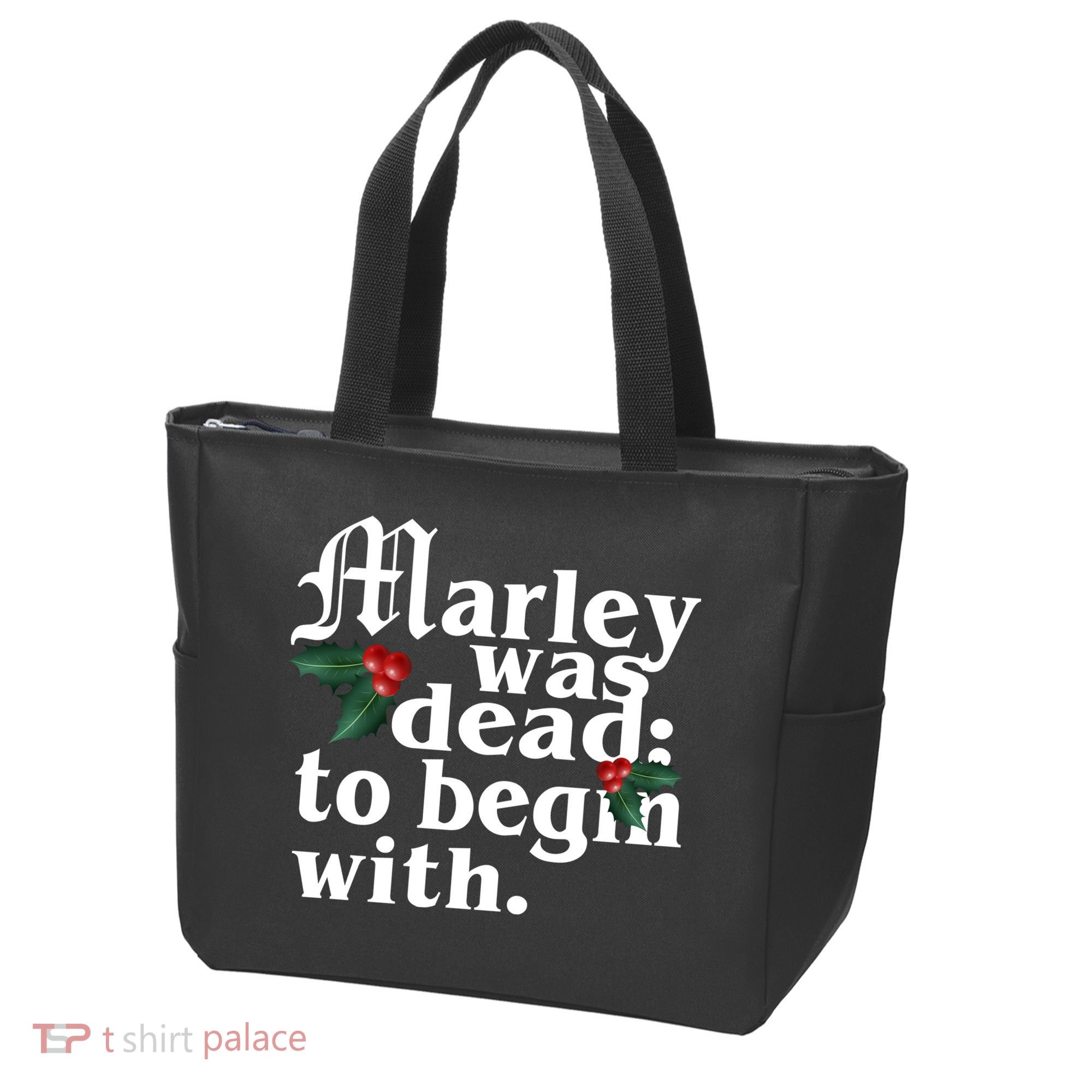 Marley Was Dead To Begin With Mistletoe Christmas Tote Bag