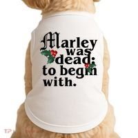 Marley Was Dead To Begin With Mistletoe Christmas Doggie Tank thumb 0