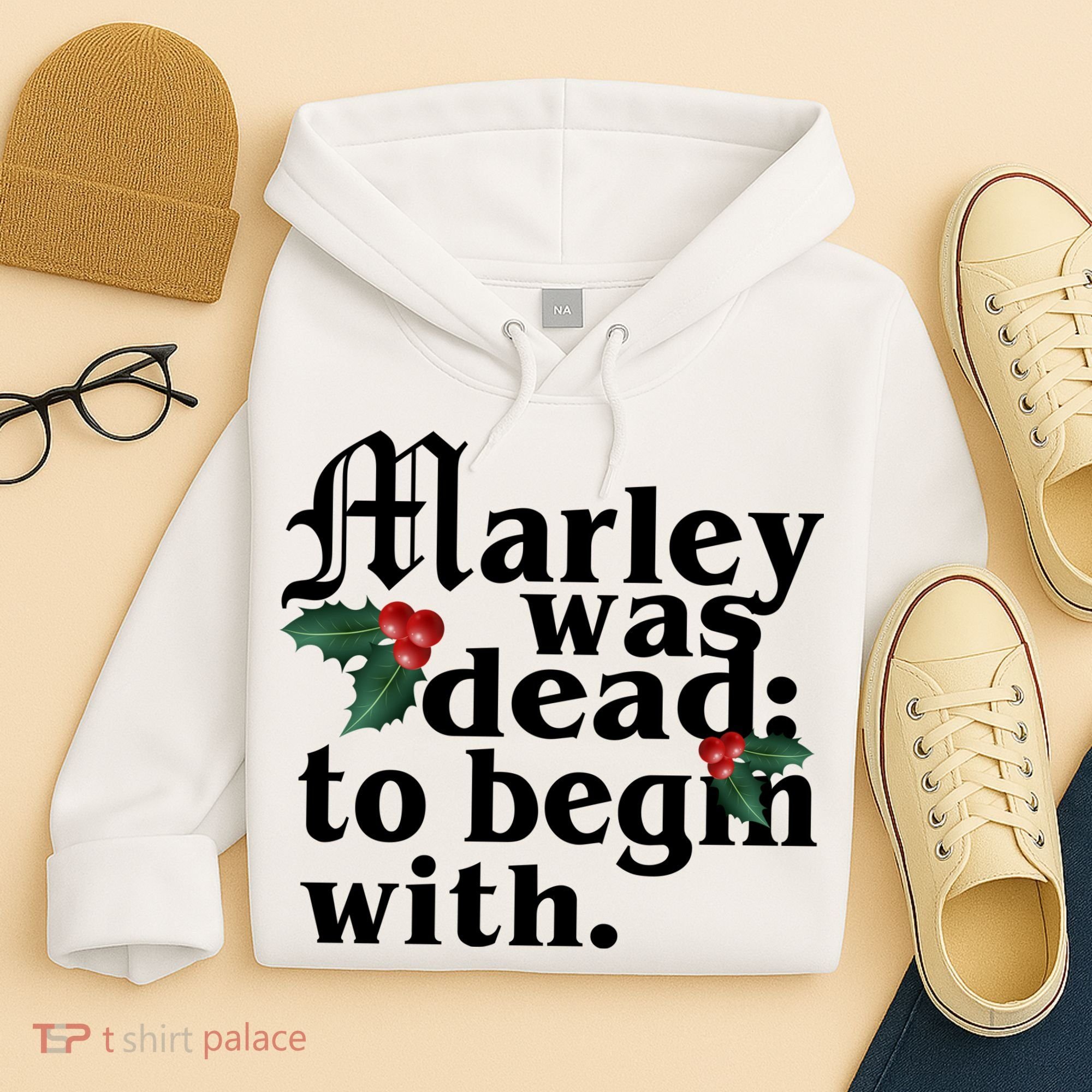 Marley Was Dead To Begin With Mistletoe Christmas Hoodie