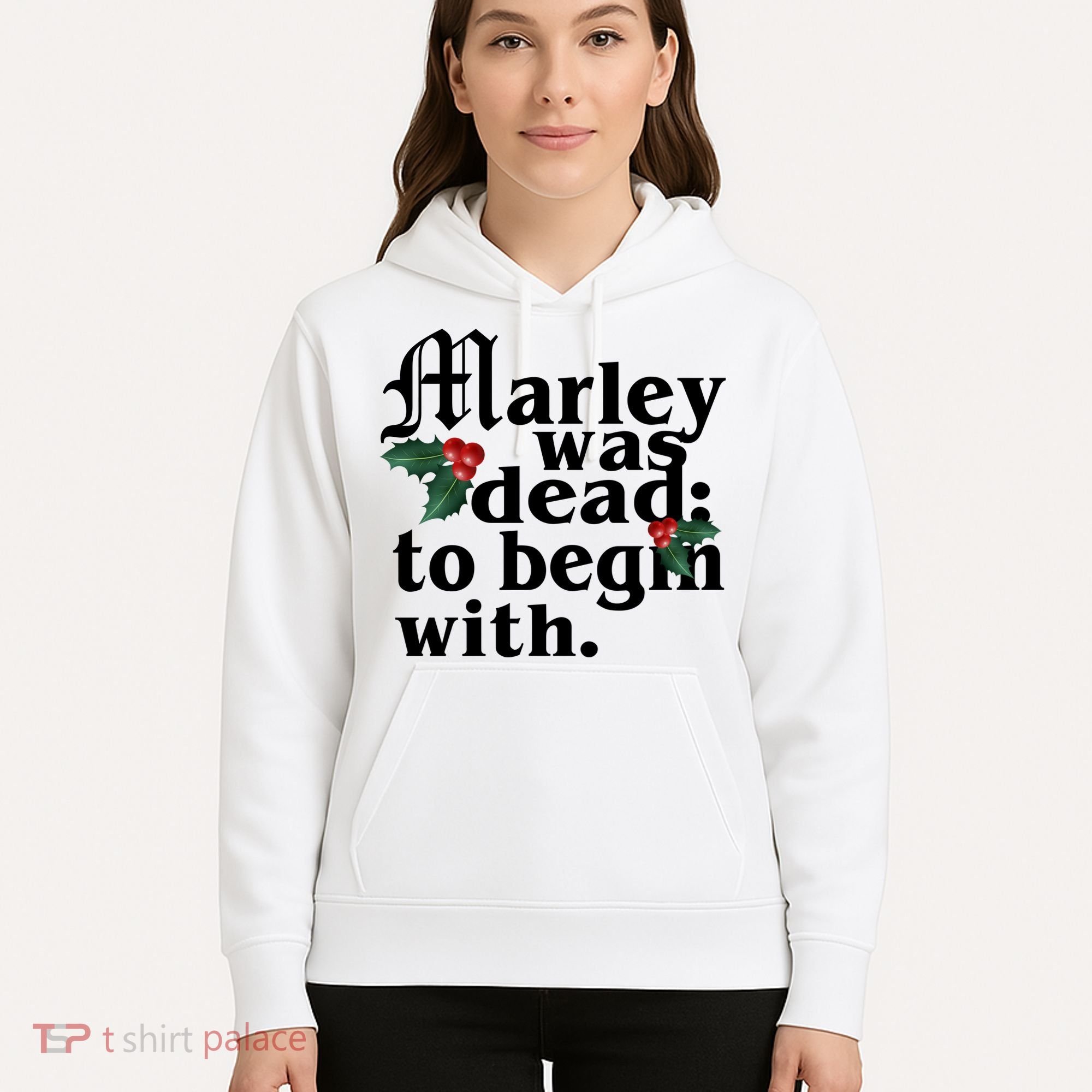 Marley Was Dead To Begin With Mistletoe Christmas Hoodie
