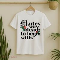 Marley Was Dead To Begin With Mistletoe Christmas T-Shirt thumb 2