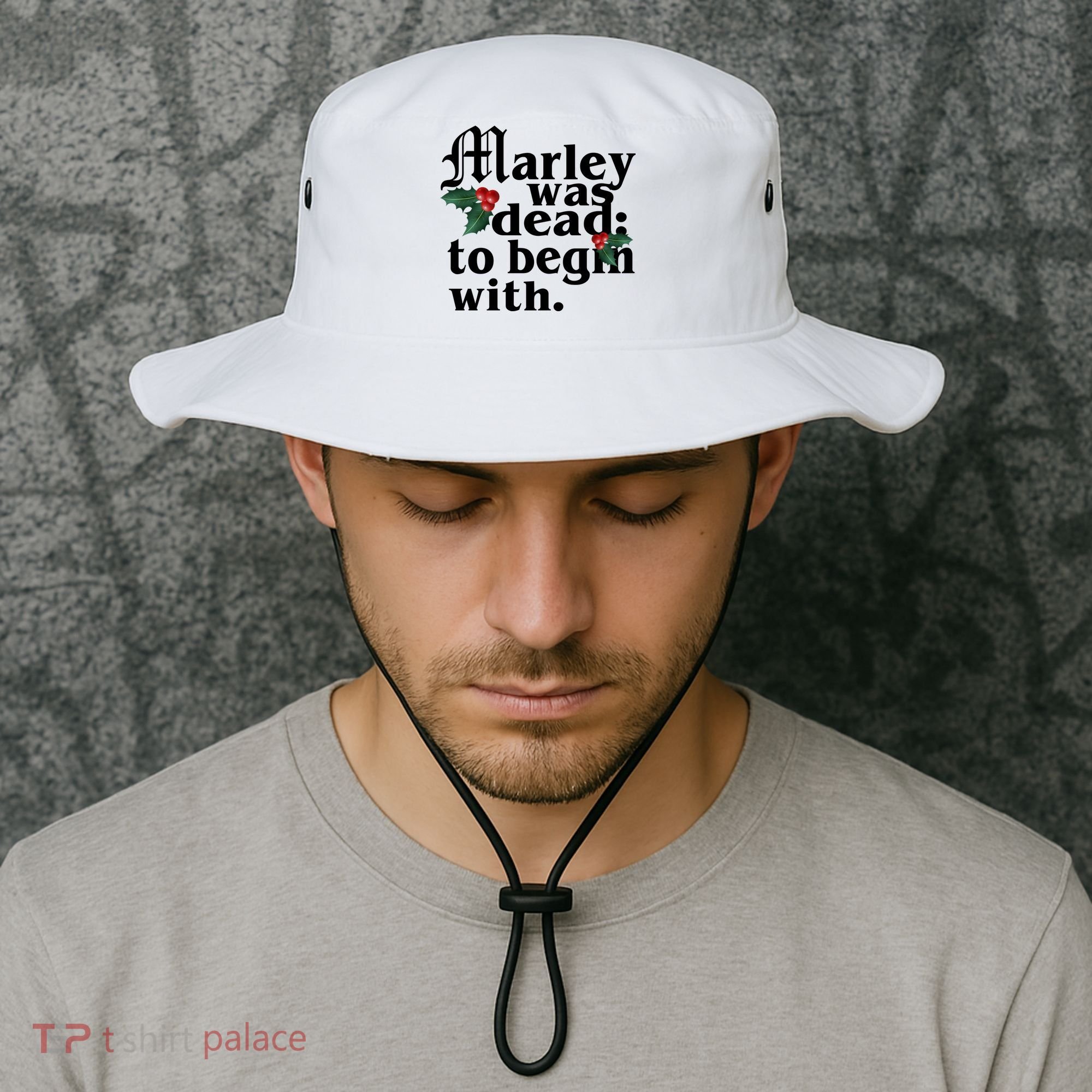Marley Was Dead To Begin With Mistletoe Christmas Bucket Hat
