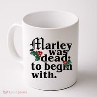 Marley Was Dead To Begin With Mistletoe Christmas Coffee Mug thumb 0