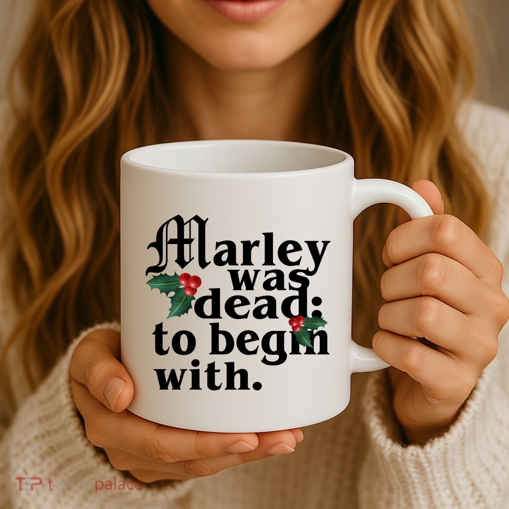 Marley Was Dead To Begin With Mistletoe Christmas Coffee Mug