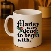 Marley Was Dead To Begin With Mistletoe Christmas Coffee Mug thumb 4