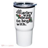 Marley Was Dead To Begin With Mistletoe Christmas Tumbler thumb 0