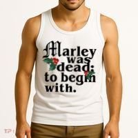 Marley Was Dead To Begin With Mistletoe Christmas Tank Top thumb 3