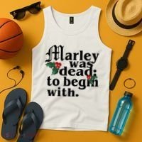 Marley Was Dead To Begin With Mistletoe Christmas Tank Top thumb 4
