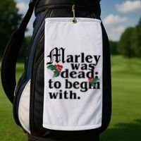 Marley Was Dead To Begin With Mistletoe Christmas Golf Towel thumb 2