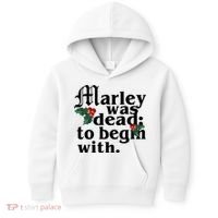 Marley Was Dead To Begin With Mistletoe Christmas Kids Hoodie thumb 0