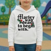 Marley Was Dead To Begin With Mistletoe Christmas Kids Hoodie thumb 3