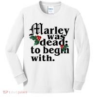 Marley Was Dead To Begin With Mistletoe Christmas Kids Long Sleeve Shirt thumb 0