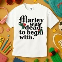 Marley Was Dead To Begin With Mistletoe Christmas Kids T-Shirt thumb 3