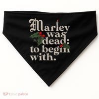 Marley Was Dead To Begin With Funny Novelty Christmas USA-Made Doggie Bandana thumb 0