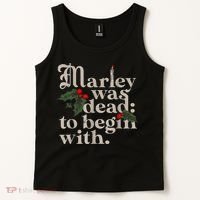 Marley Was Dead To Begin With Funny Novelty Christmas Tank Top thumb 2