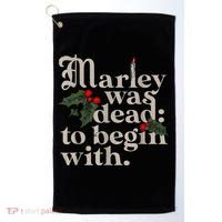 Marley Was Dead To Begin With Funny Novelty Christmas Golf Towel thumb 0