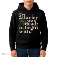 Marley Was Dead To Begin With Funny Novelty Christmas Kids Hoodie thumb 4