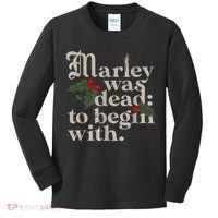 Marley Was Dead To Begin With Funny Novelty Christmas Kids Long Sleeve Shirt thumb 0