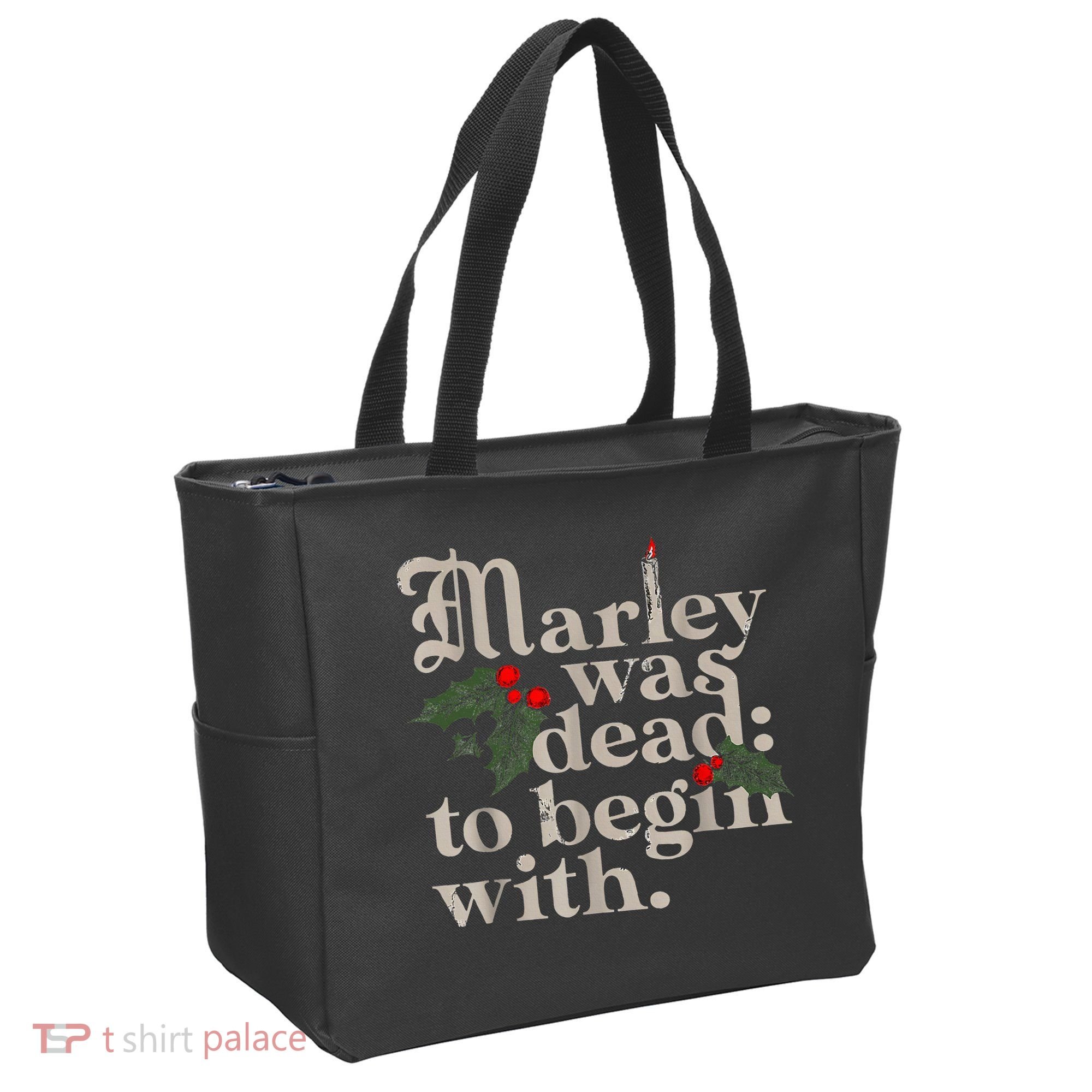 Marley Was Dead To Begin With Funny Novelty Christmas Tote Bag