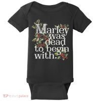 Marley Was Dead: To Begin With Funny Novelty Christmas Baby Bodysuit thumb 0