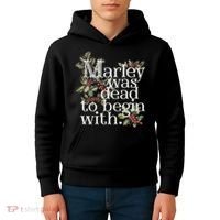 Marley Was Dead: To Begin With Funny Novelty Christmas Kids Hoodie thumb 4