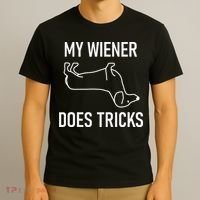 My Wiener Does Tricks Dachshund Funny Jokes Sarcastic T-Shirt thumb 3