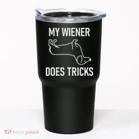 My Wiener Does Tricks Dachshund Funny Jokes Sarcastic Tumbler thumb 0