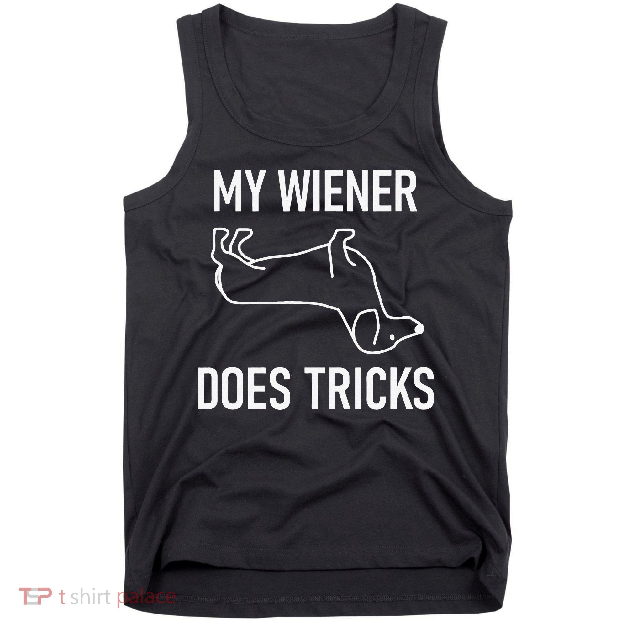 My Wiener Does Tricks Dachshund Funny Jokes Sarcastic Tank Top