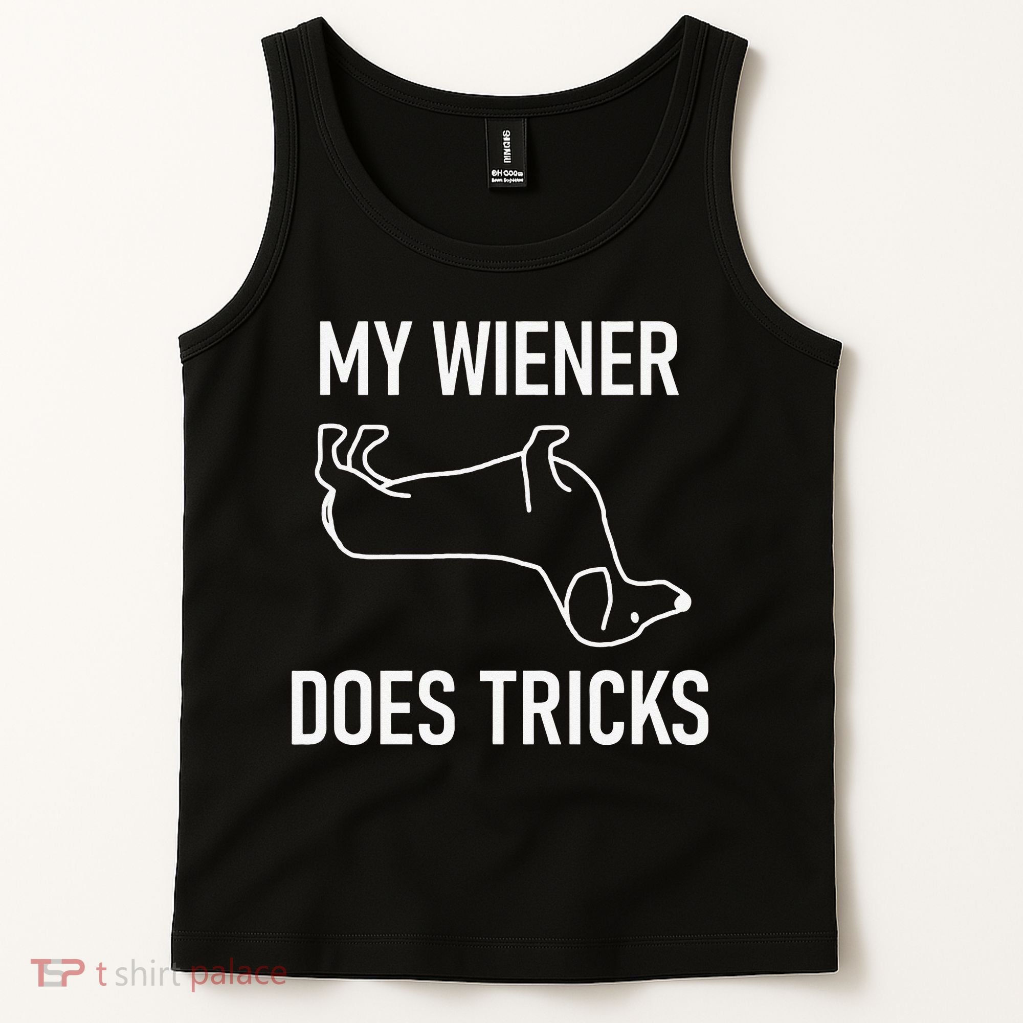 My Wiener Does Tricks Dachshund Funny Jokes Sarcastic Tank Top
