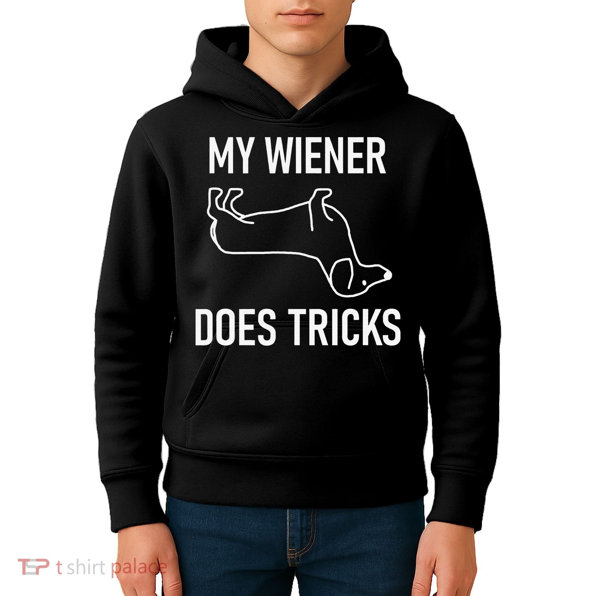 My Wiener Does Tricks Dachshund Funny Jokes Sarcastic Kids Hoodie