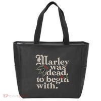 Marley Was Dead To Begin With Funny Quote Tote Bag thumb 0
