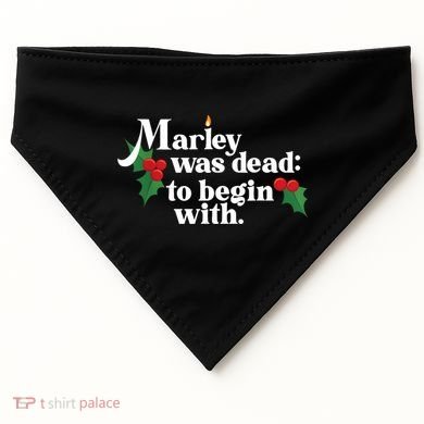 Marley Was Dead To Begin With Charles Dickens Christmas USA-Made Doggie Bandana