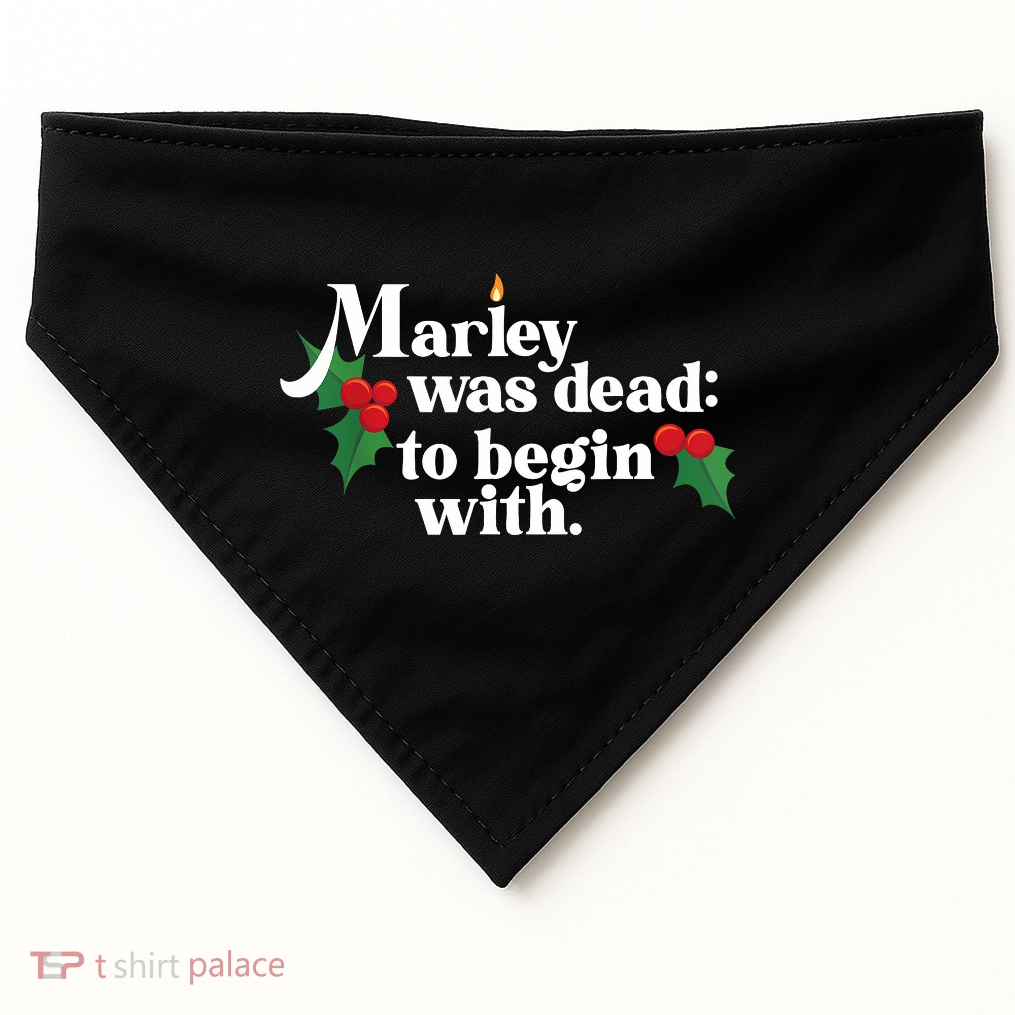 Marley Was Dead To Begin With Charles Dickens Christmas USA-Made Doggie Bandana