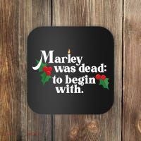 Marley Was Dead To Begin With Charles Dickens Christmas Coaster thumb 0