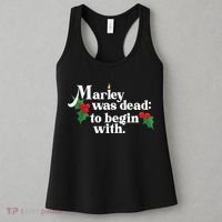 Marley Was Dead To Begin With Charles Dickens Christmas Women's Tank Top thumb 3